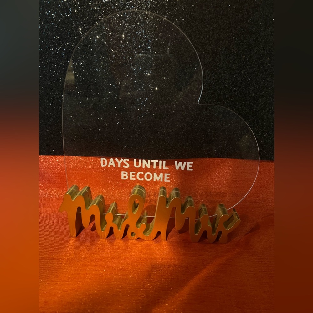 Days Until Mr. And Mrs. Pre Wedding Decor